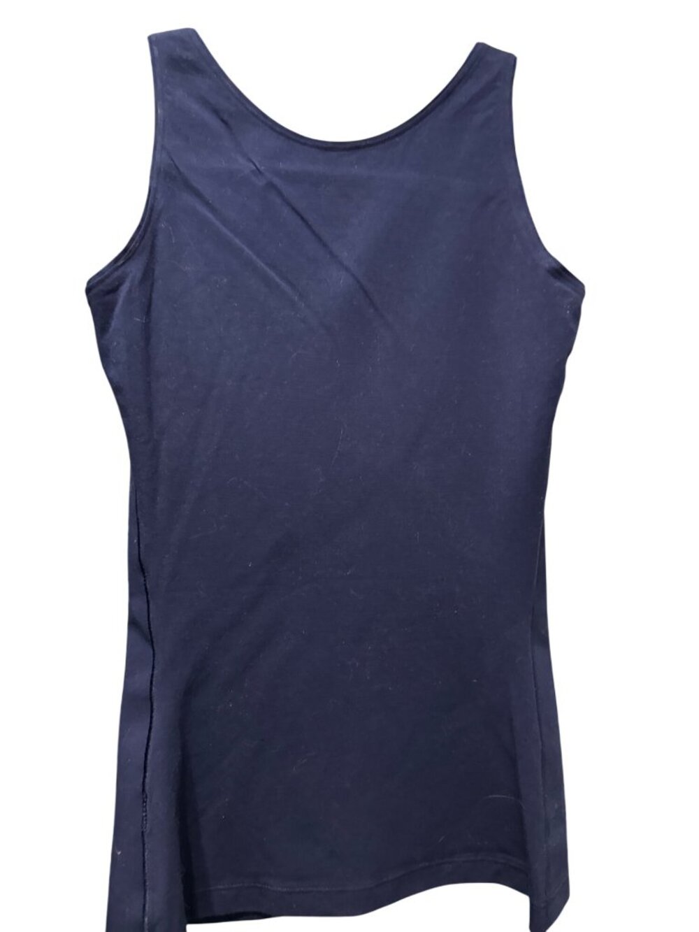 Spanx Navy Scoop Neck Tank Top S/P Womens Cotton Blend Sleeveless Shirt - Picture 2 of 5